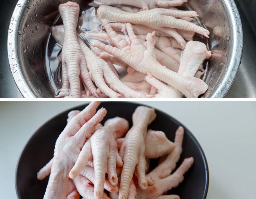 Sơ chế chân gà, khử mùi hôi