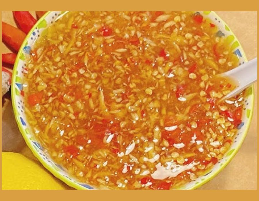 nước chấm mắm gừng chấm gà nướng