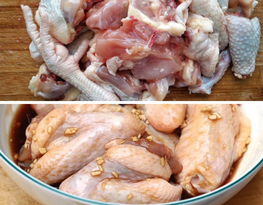 Sơ Chế Và Ướp Gà bơ tỏi
