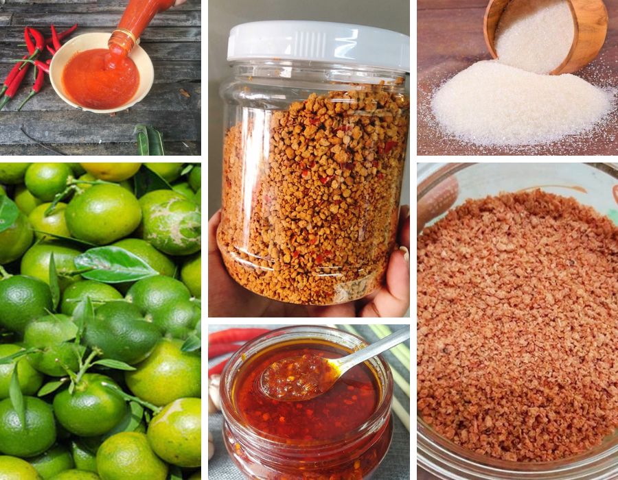 Nguyên liệu làm nước sốt bánh tráng trộn 