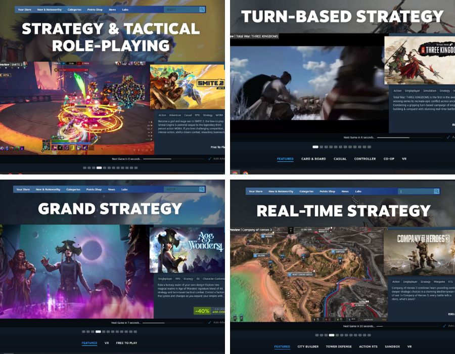Các Thể Loại Game Chiến Thuật Trên Steam